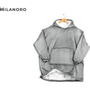 Milanoro - Ultrazacht Hoodie Deken - Donkergrijs - Zachte Stof