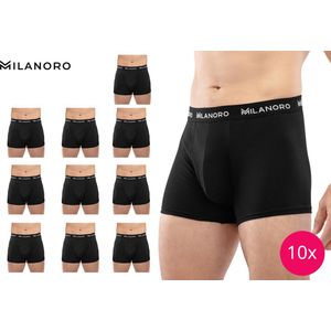 Set van 10 stijlvolle katoenen boxershorts - Zwart - S