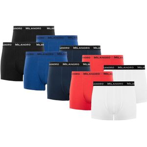 Milanoro - Set van 10 stijlvolle katoenen boxershorts - Classic - S