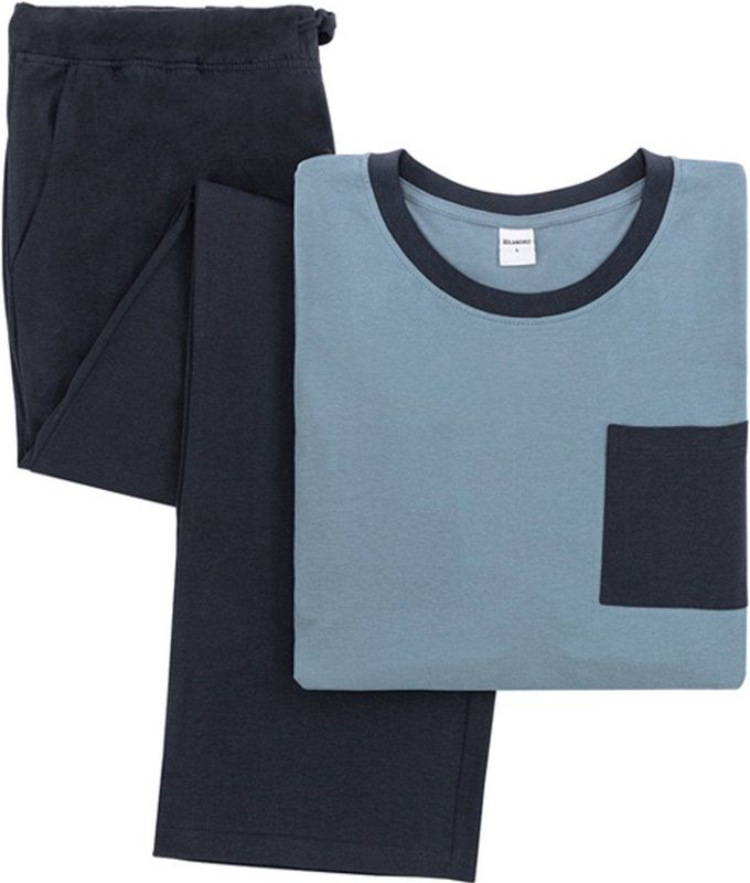 Katoenen pyjama voor heren - Blauw - M