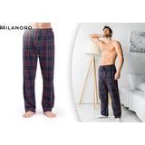 Milanoro - Set van 2 Pyjamabroeken - Navy / Bordeaux geruit - Katoen