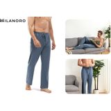 Milanoro - Set van 2 Pyjamabroeken - Navy / Bordeaux geruit - Katoen