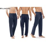 Milanoro - Set van 2 Pyjamabroeken - Navy / Bordeaux geruit - Katoen