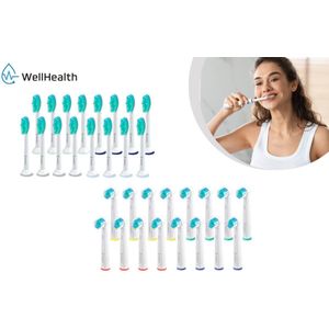 Wellhealth - Set van 32 Opzetborsteltjes - Geschikt voor Philips Sonicare/Flexcare - Universeel