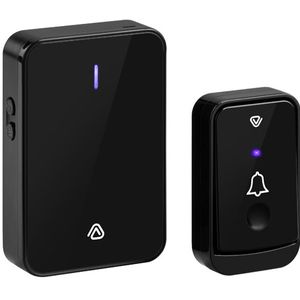 Vlectro Draadloze Deurbel - Zwart - 1 Ontvanger - Waterdicht en Compact Design