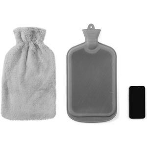 H&C Warmwaterkruik XXL - Zachte Pluche Hoes - Langdurige Warmte - Wasbare Hoes