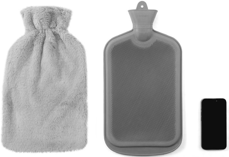 H&C Warmwaterkruik XXL - Zachte Pluche Hoes - Langdurige Warmte - Wasbare Hoes