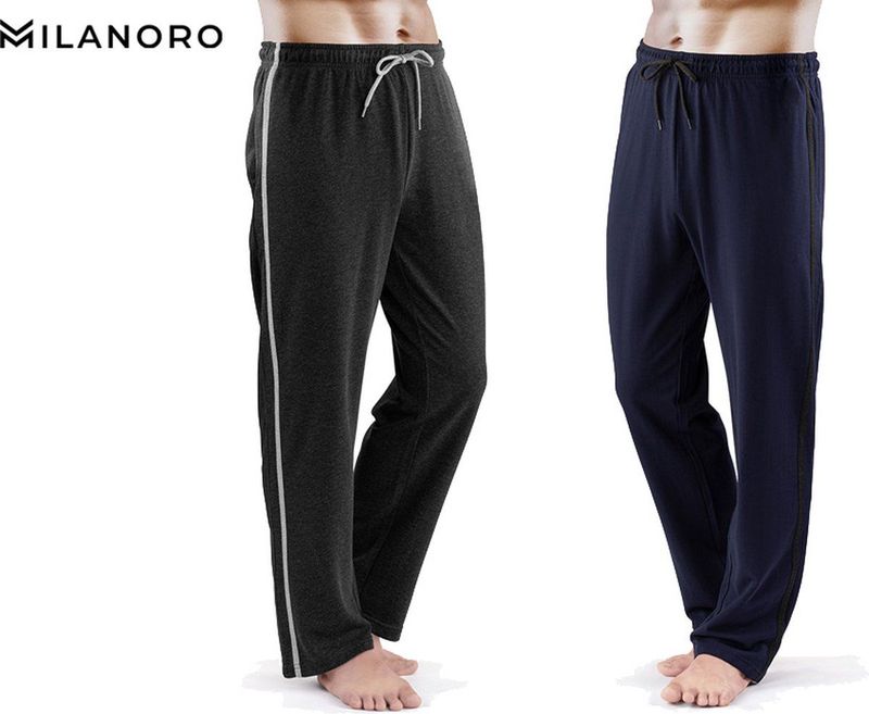 Milanoro - Set van 2 Joggingbroeken - Marineblauw/Antraciet - Sportieve Comfort