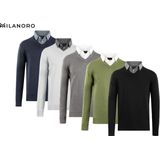 Herenpullover - Navy - Met Overhemdkraag