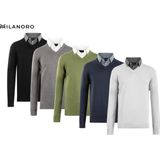 Herenpullover - Donkergrijs - Met Overhemdkraag