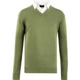 Herenpullover met overhemdkraag - Olijfgroen - S