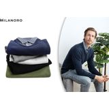 Herenpullover met overhemdkraag - Olijfgroen - S