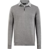 Herenpullover - Grijs - Met Overhemdkraag en Halve Rits