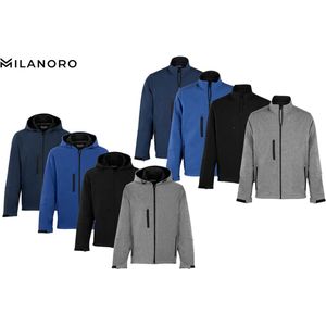 Milanoro - Wind- en Waterdichte Jas - Navy - Softshell - Met Kap