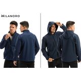 Milanoro - Wind- en Waterdichte Jas - Lichtgrijs - Softshell met Kap