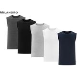 Milanoro - Mouwloze T-shirts - Donkerblauw - 100% Katoen