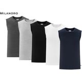 Milanoro - Mouwloze T-shirts - Zwart - 100% Katoen