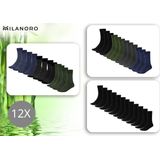 Milanoro - Bamboesokken - Zwart - 12 Paar - Hypoallergeen