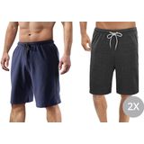 Milanoro - Set van 2 Mannenshorts - Zwart/Grijs - Katoen/Polyester