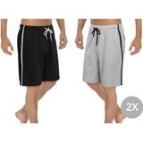Milanoro - Set van 2 Mannenshorts - Zwart/Grijs - Katoen/Polyester