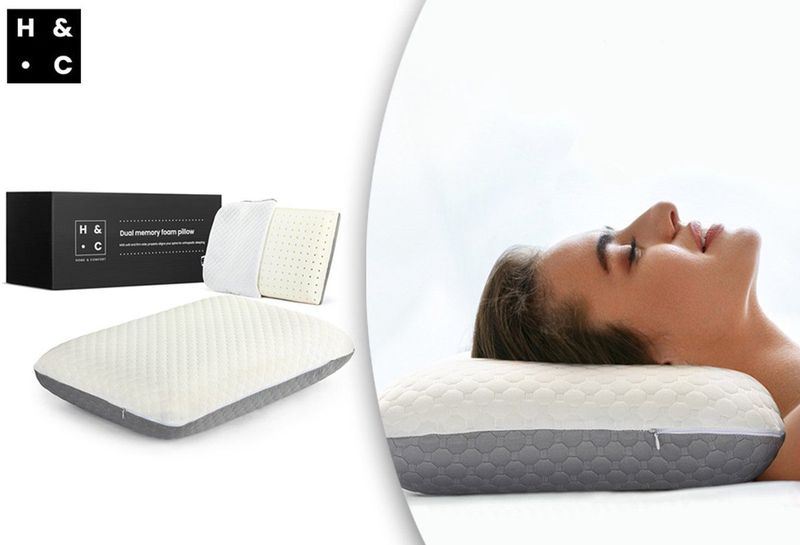 Almighty - Dual Memory Foam Hoofdkussen - Antibacterieel - 1 + 1 GRATIS
