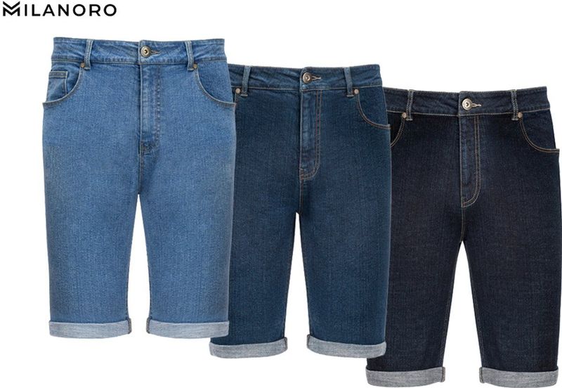 Milanoro - Jeansshort - Lichtblauw - Katoenmix