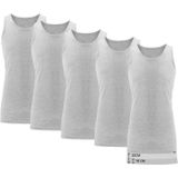 Milanoro - Set van 5 - Katoenen Ondershirts - Lichtgrijs - XXL