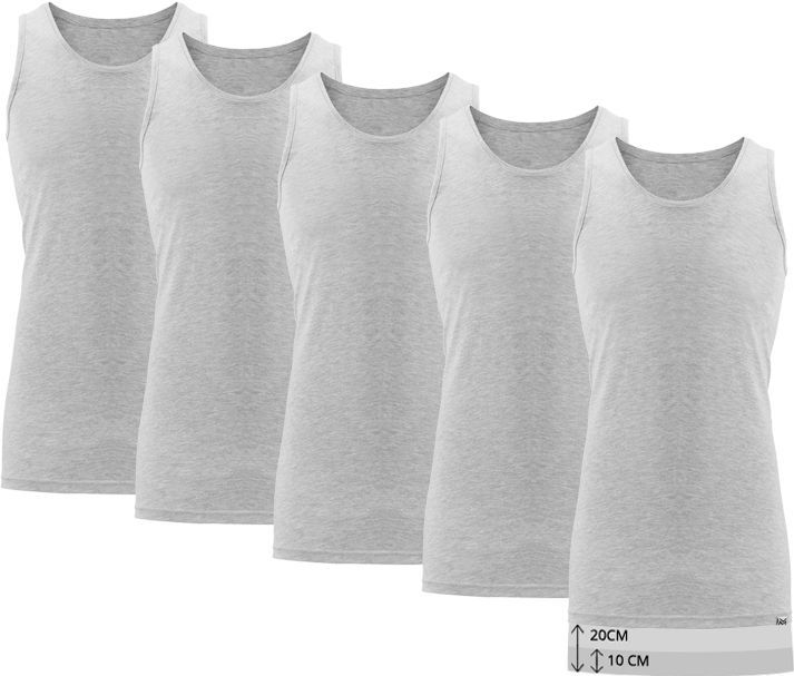 Milanoro - Set van 5 - Katoenen Ondershirts - Lichtgrijs - XXL