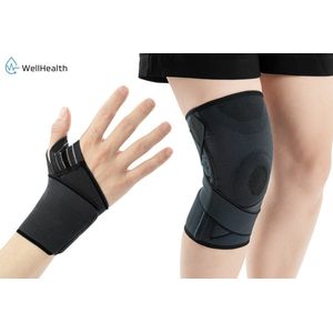 Wellhealth - Knie- of Polsbrace - Zwart - 1 stuk