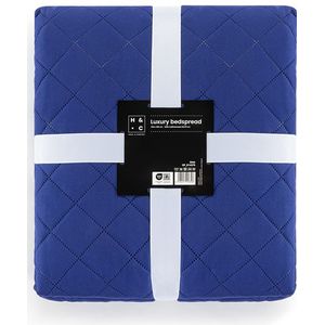 Home&Comfort - Bedsprei 250x250 cm - Blauw - Inclusief 2 Kussenslopen - Luxe en Stijl