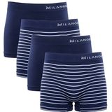 Milanoro - Boxershorts - Blauw - 4 Stuks - Naadloos en Comfortabel