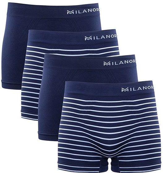 Milanoro - Boxershorts - Blauw - 4 Stuks - Naadloos en Comfortabel
