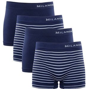 Milanoro - Boxershorts - Blauw - Naadloos - 4 Stuks