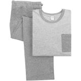 Milanoro - Katoenen Pyjama - Zwart/grijs - Voor Heren