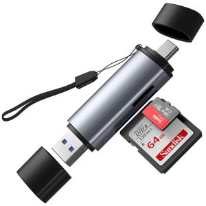 Vlectro SD Kaartlezer - USB 3.0 en USB-C - Micro SD/SD Ondersteuning