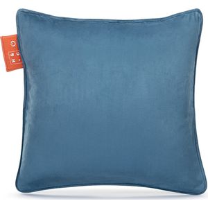 Home&Comfort - Verwarmd Kussen Draadloos - Fluweel Blauw - Oplaadbaar