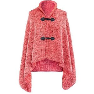 Poncho - Roze - Zachte en Warme Poncho voor Alle Seizoenen