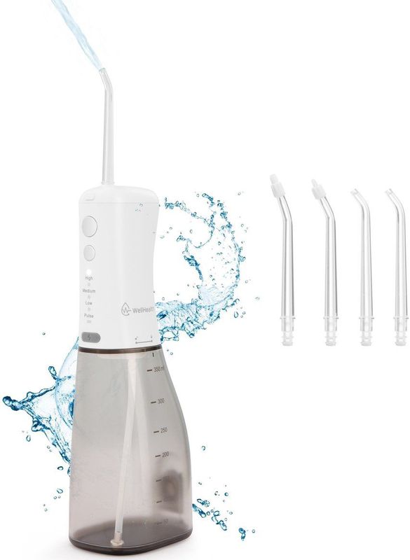 Wellhealth - F500 - Waterflosser - 350 ml - Inclusief 4 Opzetstukken