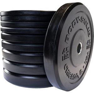 Body-Solid Chicago Extreme Zwarte Olympische Bumper Plates OBPXK (25kg)