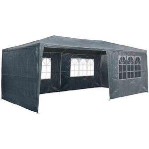 MaxxGarden Partytent - Feesttent -Paviljoen - 3x6m - Incl. Zijwanden - Waterdicht - Antraciet