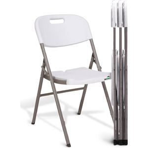 MaxxHome klapstoelen set - 4 xtuinstoel opvouwbaar - Campingstoel - Terrasmeubilair - 82 x 44 x 58 cm - Wit - 4 stuks