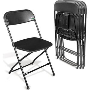 MaxxHome Klapstoelset - 4 x opvouwbare stoelen - campingstoel - terrasmeubilair - 80 x 40 x 44 cm - 3Kg - Zwart