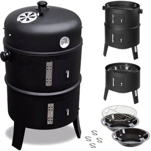 MaxxGarden Houtskoolgrill met deksel - smoker kogelgrill en houtskool - kolengrill barbecue - 40x72cm - BBQ Camping Grill + accessoires - zwart