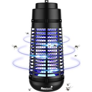 MaxxHome - Vliegen- en insectendoder GH6-N (17 x 34 x 17 cm) UV (1 x 8 W lamp) trekt vliegende insecten aan en speelt een uitstekende rol als insectendoder, muggenmoordenaar, zwart