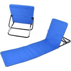 MaxxGarden Strandmat opvouwbaar - Set van 2 - strandstoel verstelbaar rugleuning 3 standen Blauw