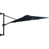 MaxxGarden Muurparasol - Zweef aluminium balkon parasol - Ø 270 cm - Zwart