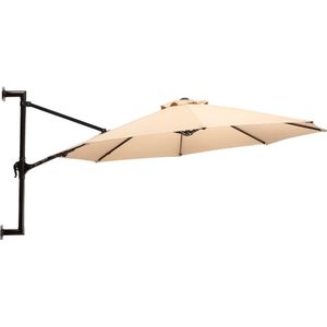 MaxxGarden Muurparasol - Zweef aluminium balkon parasol - Ø 270 cm - Taupe