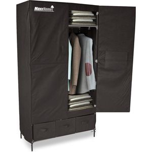 MaxxHome Canvas Garderobekast / Opvouwbare Kleding opbergkast | Kledingkast - 112 x 172 cm