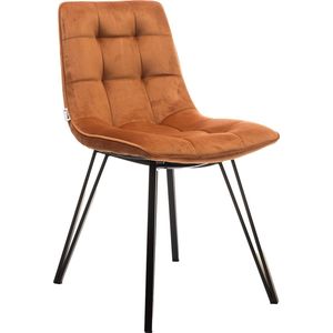 MaxxHome Eetkamerstoelen - Eetkamerstoelen set van 2 - Velvet/Stoffen Stoel - Oranje