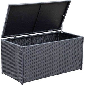 MaxxGarden Kussenbox - Rattan Tuinkussenbox - Opbergbox met Deksel - Waterdichte Kussenbox - 250L - 102x51x51cm – Antraciet